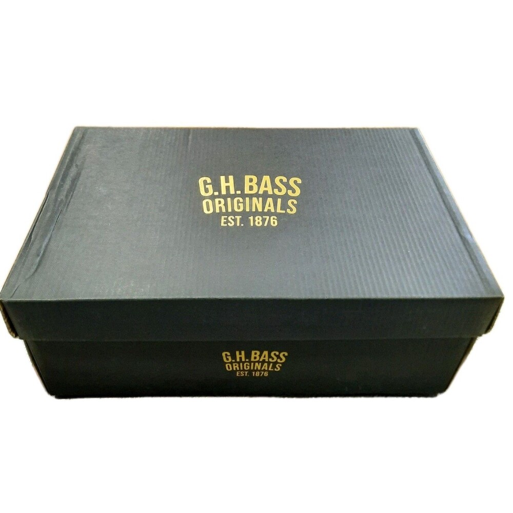 GH BASS Weejuns Larson Lug Penny Loafers RARE NAVY BLUE Leather Men Sz 8 NEW BOX - Picture 5 of 6